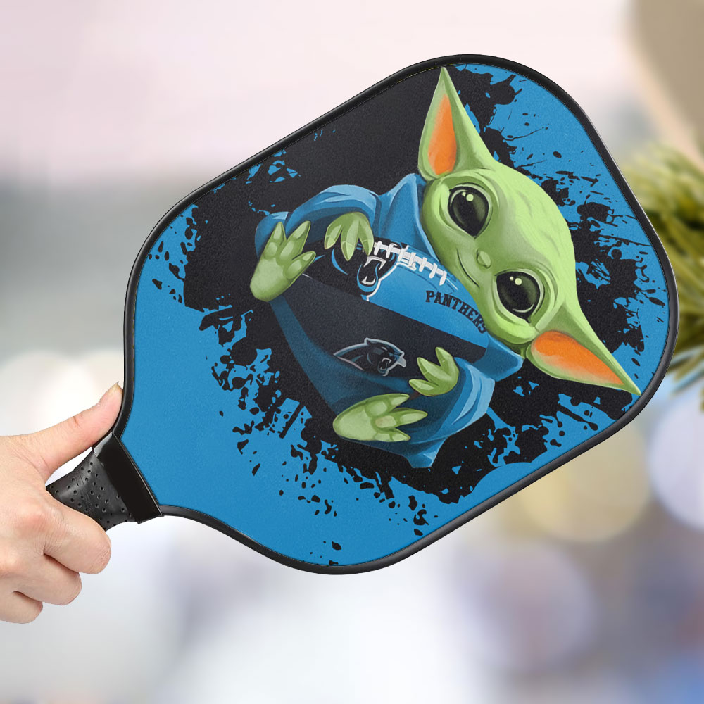 jwdazzle baby yoda with carolina panthers personalized pickleball paddle azc9s