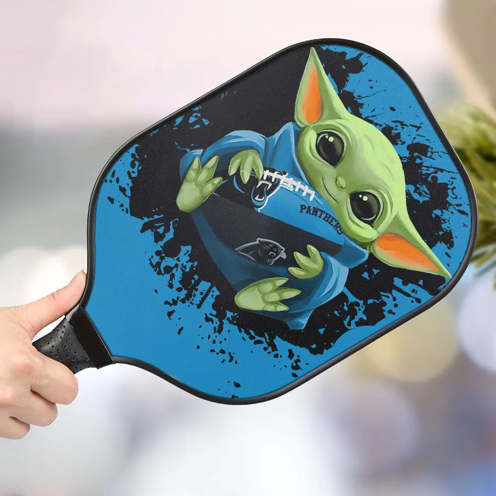 jwdazzle baby yoda with carolina panthers personalized pickleball paddle azc9s