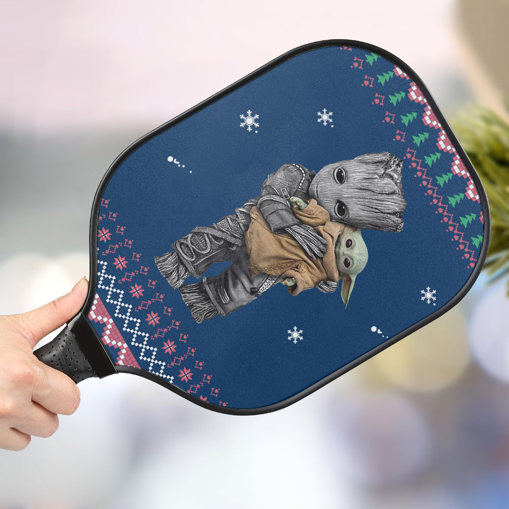jwdazzle baby yoda with groot personalized pickleball paddle kg0sv