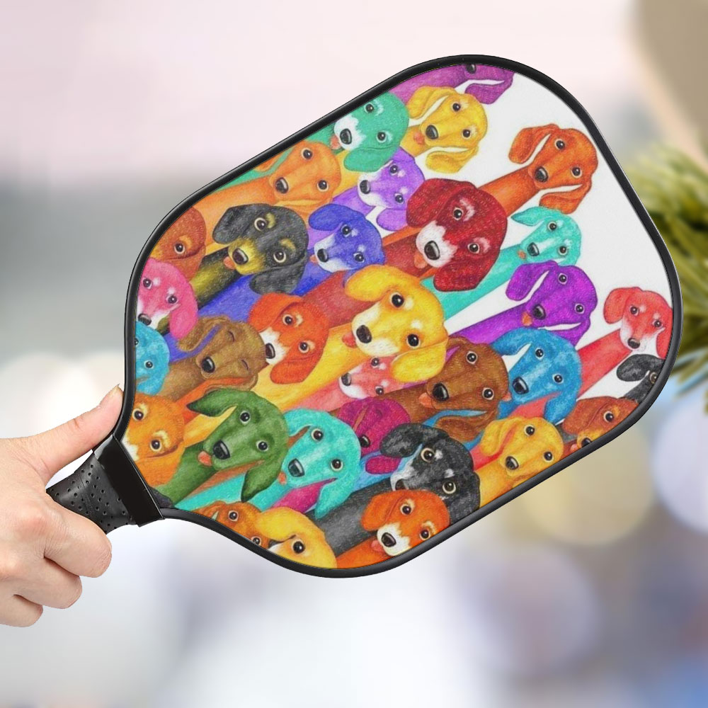 jwdazzle colorful dachshund dog personalized pickleball paddle umk6g