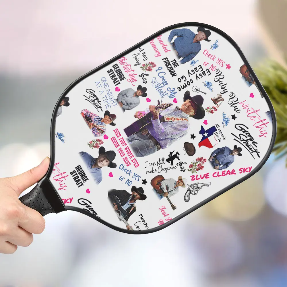 jwdazzle george strait personalized pickleball paddle nxuvq