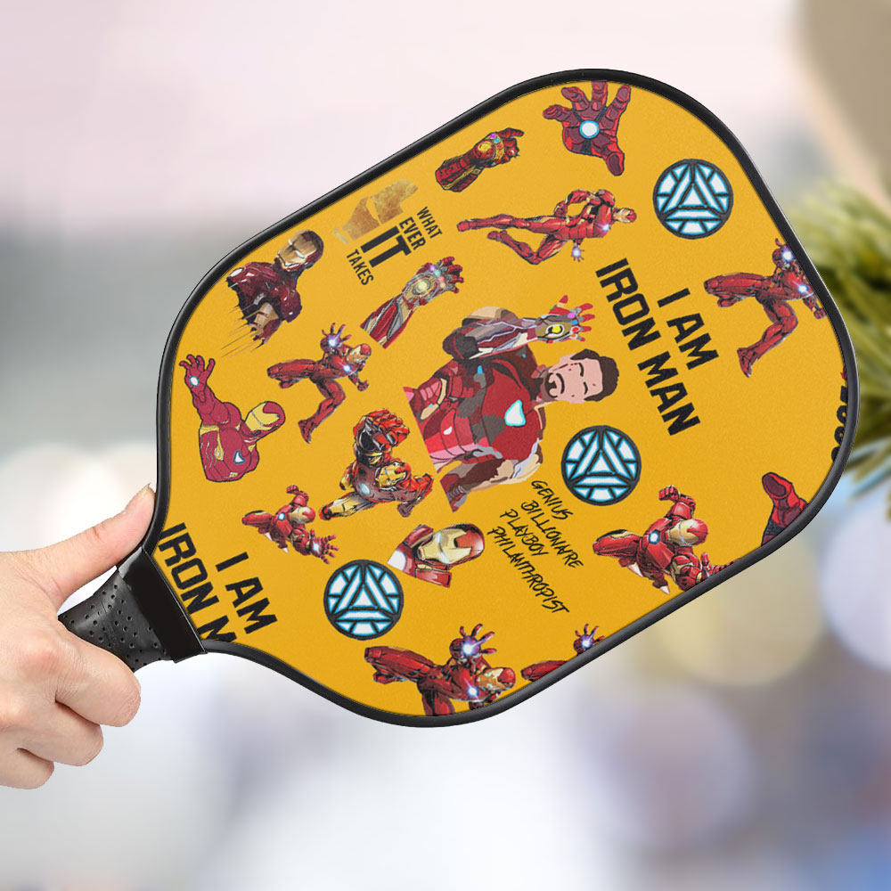 jwdazzle iron man personalized pickleball paddle m5aq3