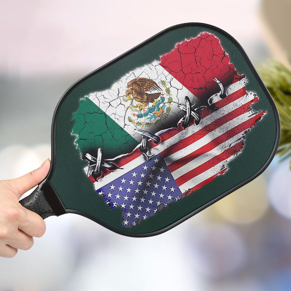 jwdazzle pride mexican american flags personalized pickleball paddle tz9cc