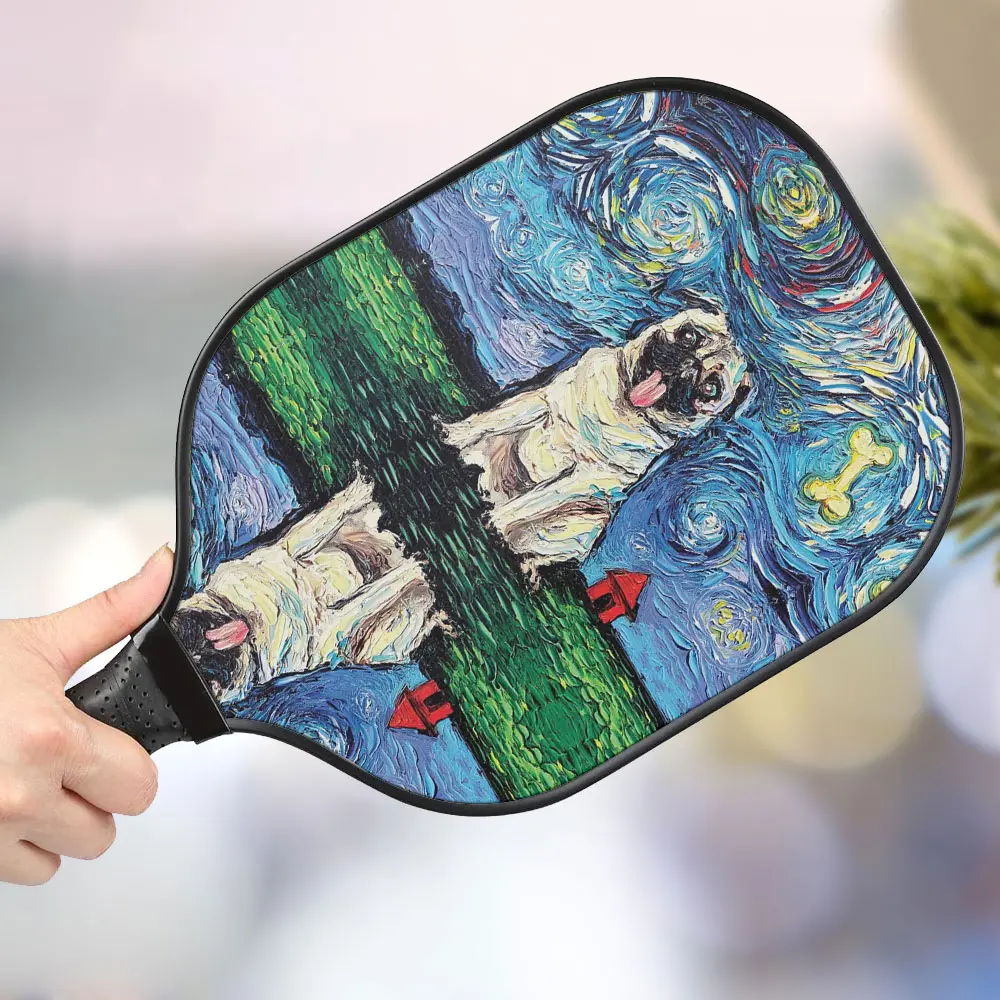 jwdazzle pug dog personalized pickleball paddle uzlub