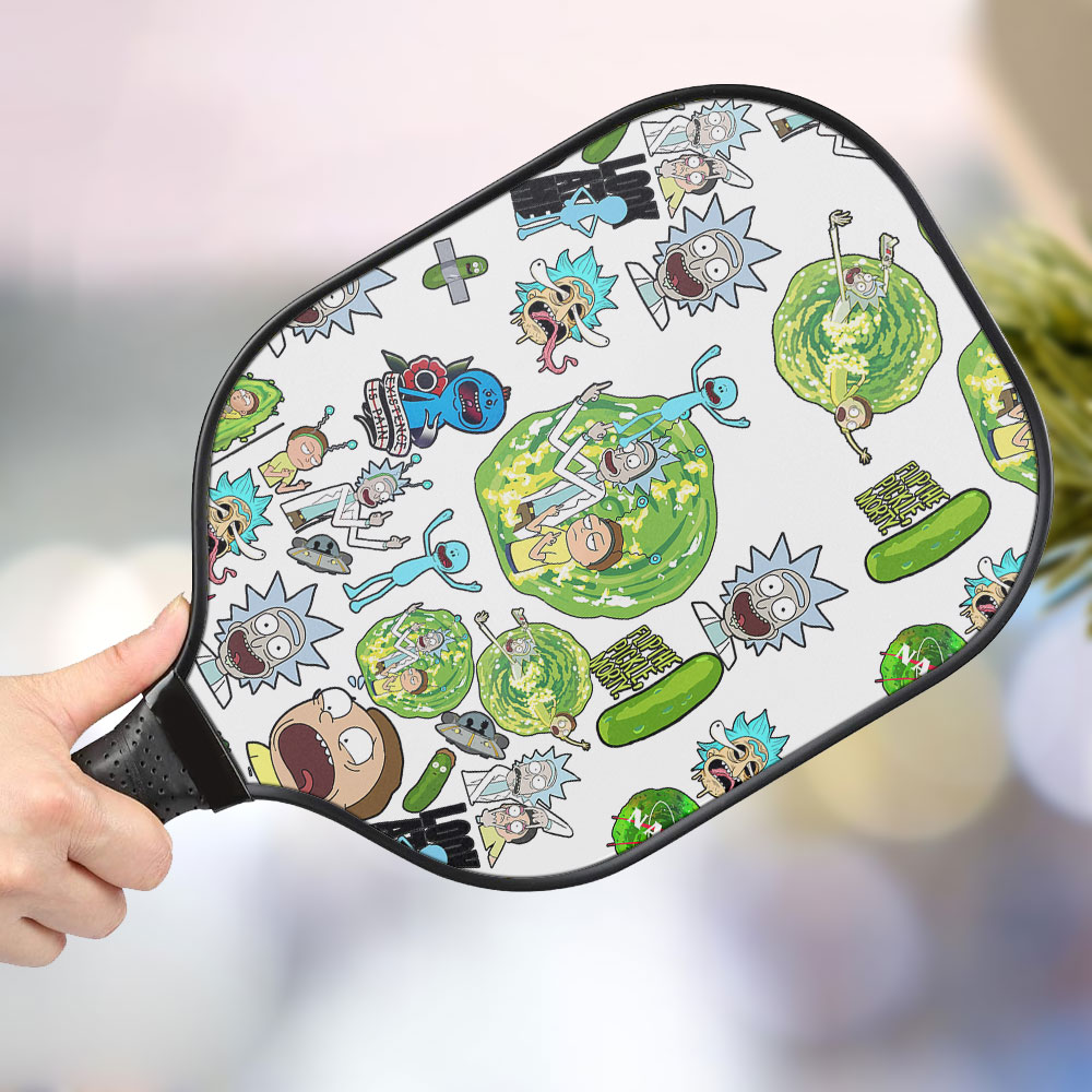 jwdazzle rick and morty personalized pickleball paddle 7liy7