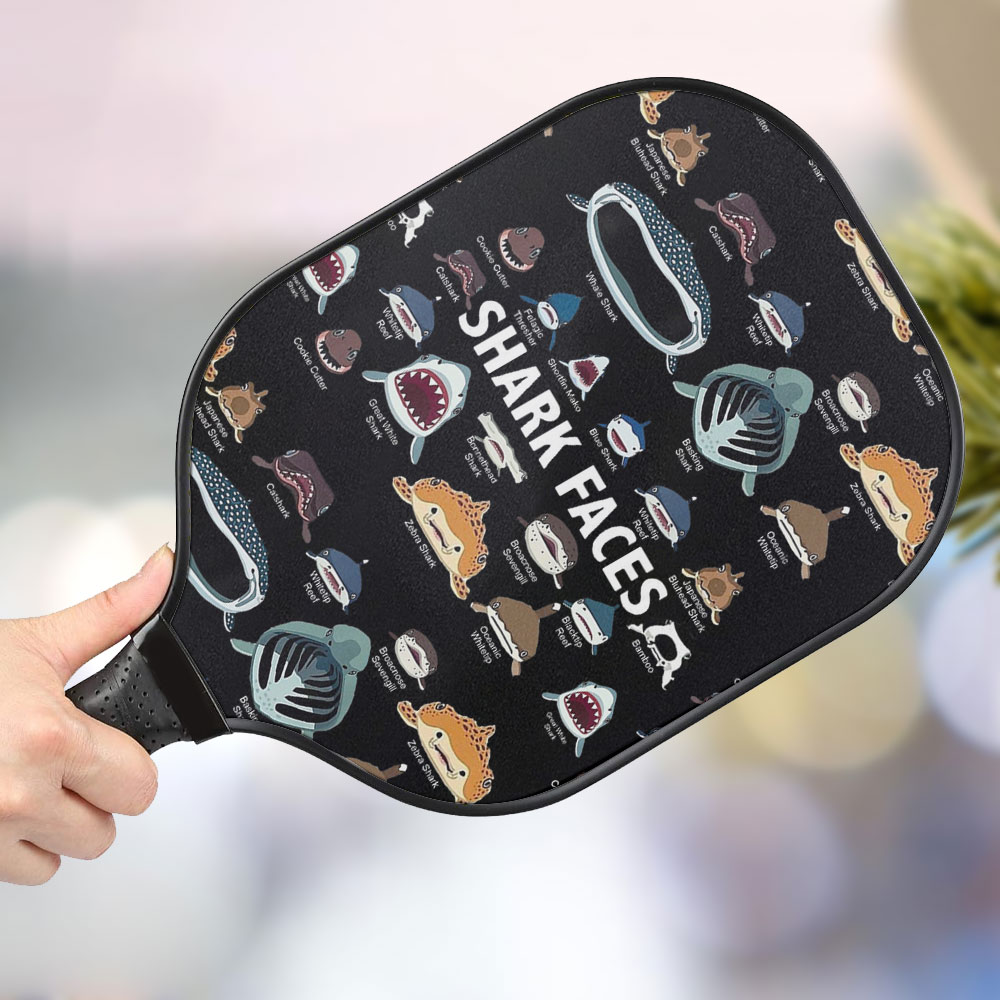jwdazzle shark faces personalized pickleball paddle f4mxr