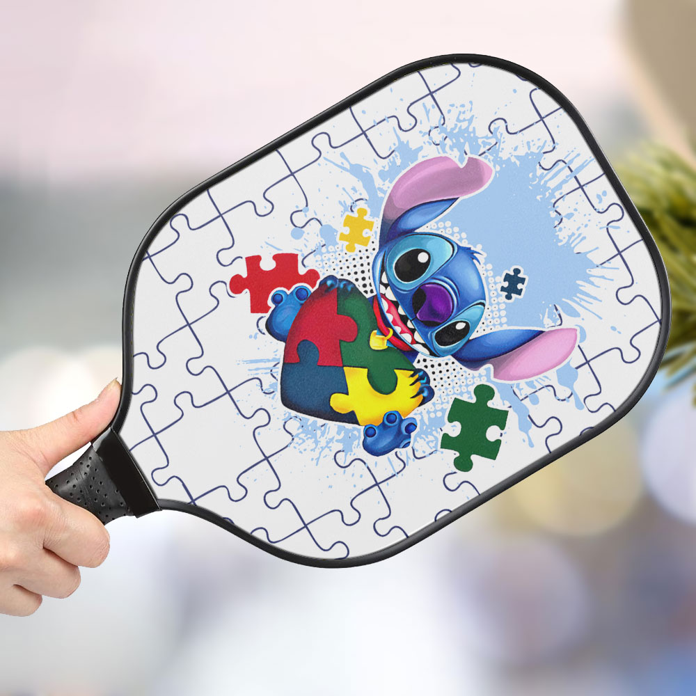 jwdazzle stitch with puzzle heart personalized pickleball paddle 4dnjl