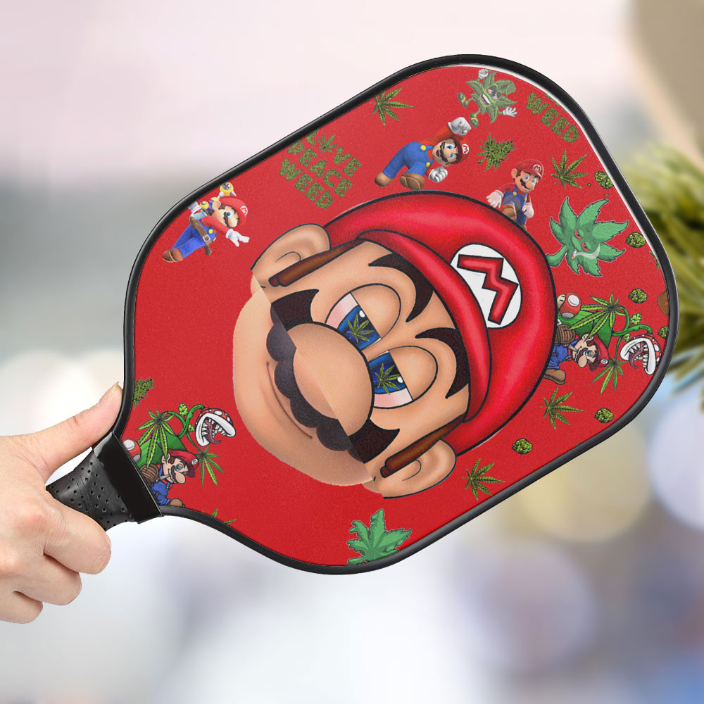 jwdazzle super mario love peace weed personalized pickleball paddle 2ghon