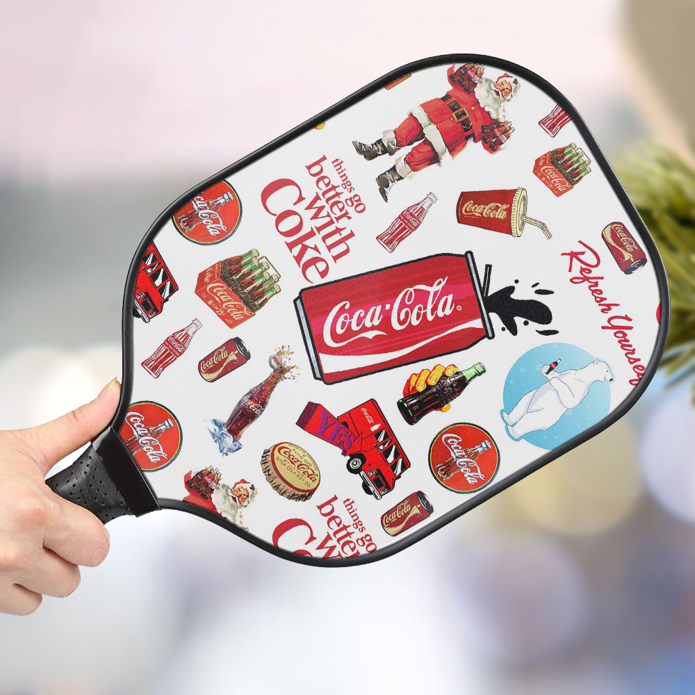 jwdazzle things go better with coke personalized pickleball paddle wrxzd