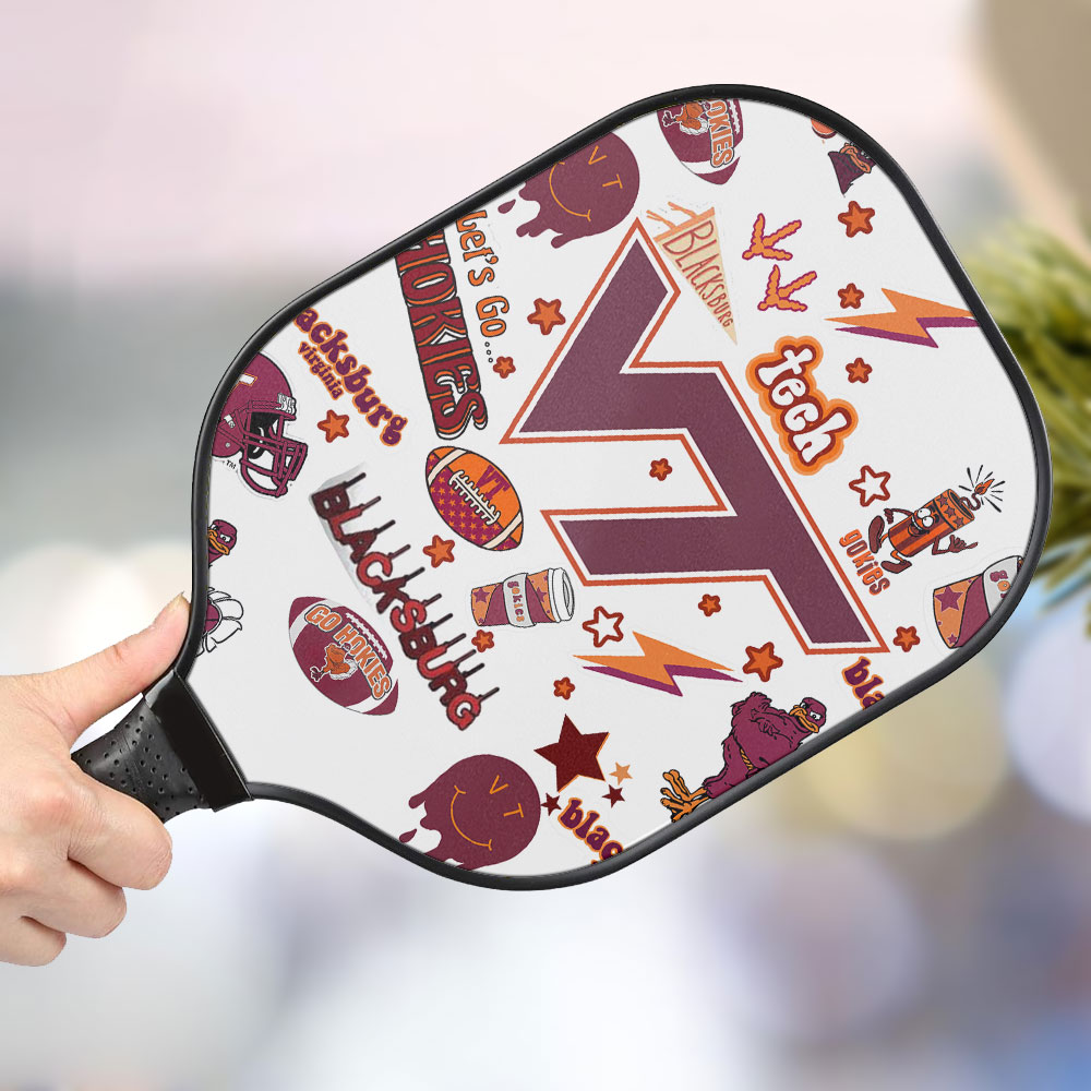 jwdazzle virginia tech hokies personalized pickleball paddle c0ei0