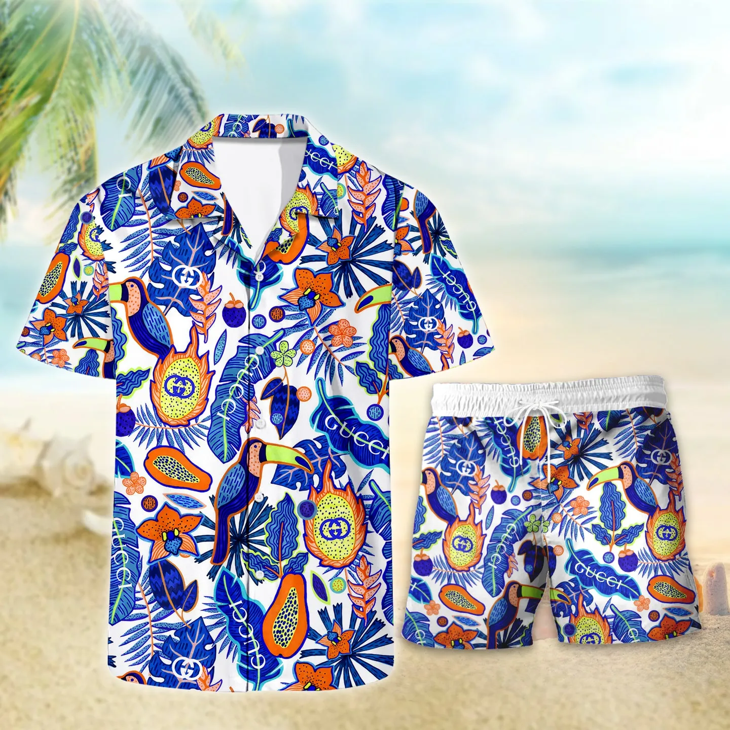 gucci hawaiian flower shirt m 2 min 3 11zon OWhZs