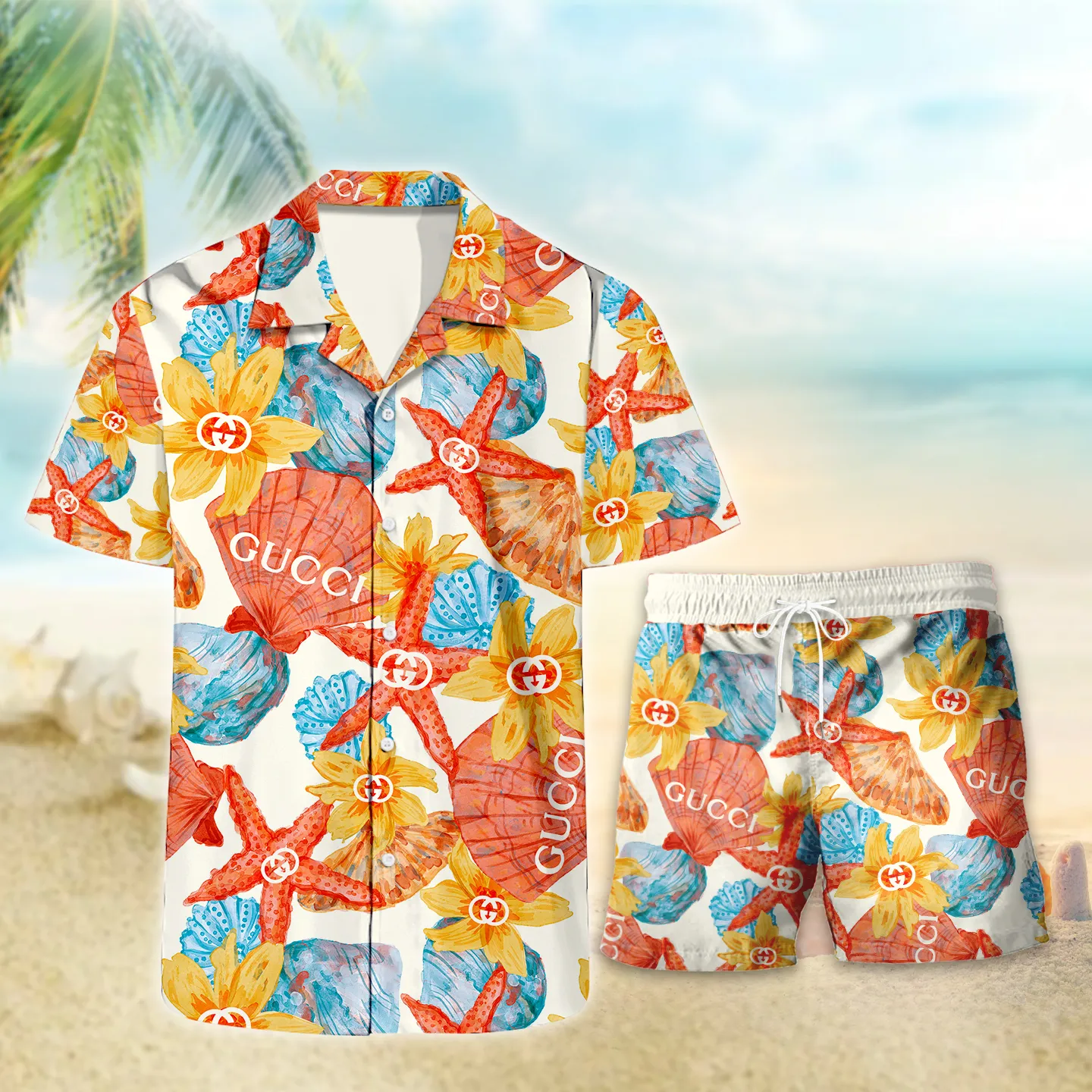 gucci hawaiian flower shirt m 8 9 11zon 8q9Km