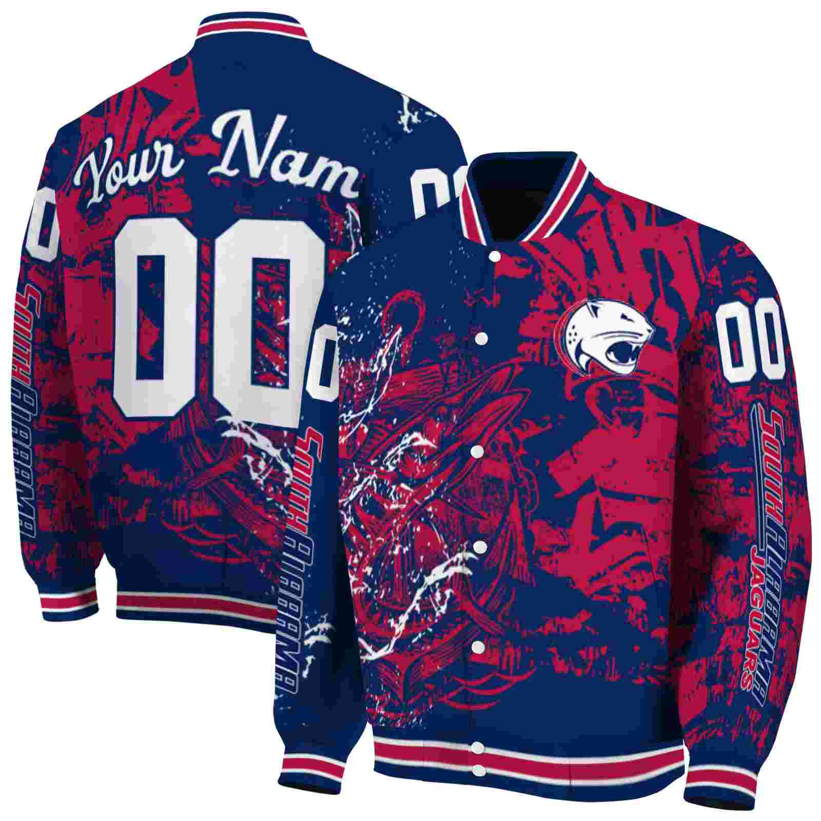 personalized south alabama jaguars fishing art blue jacket fashion forward