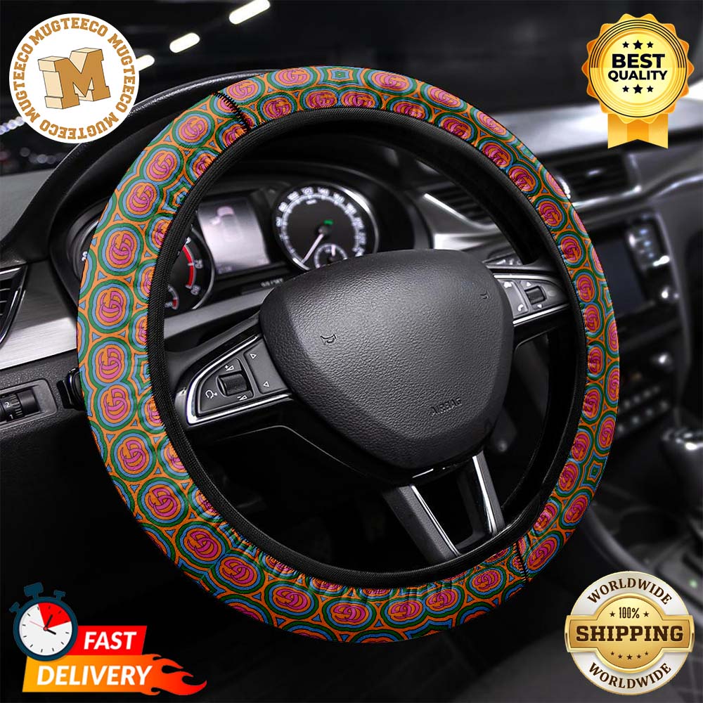Gucci Car Brown Monogram Steering Wheel Cover 90553964 1