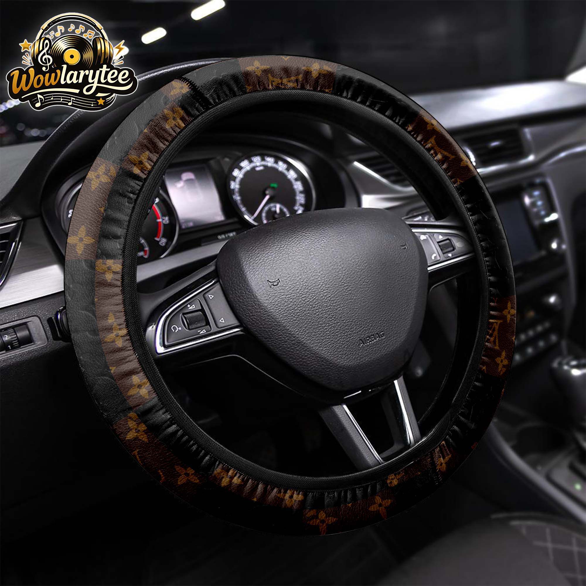 Louis Vuitton Brown Monogram Leather Steering Wheel Cover