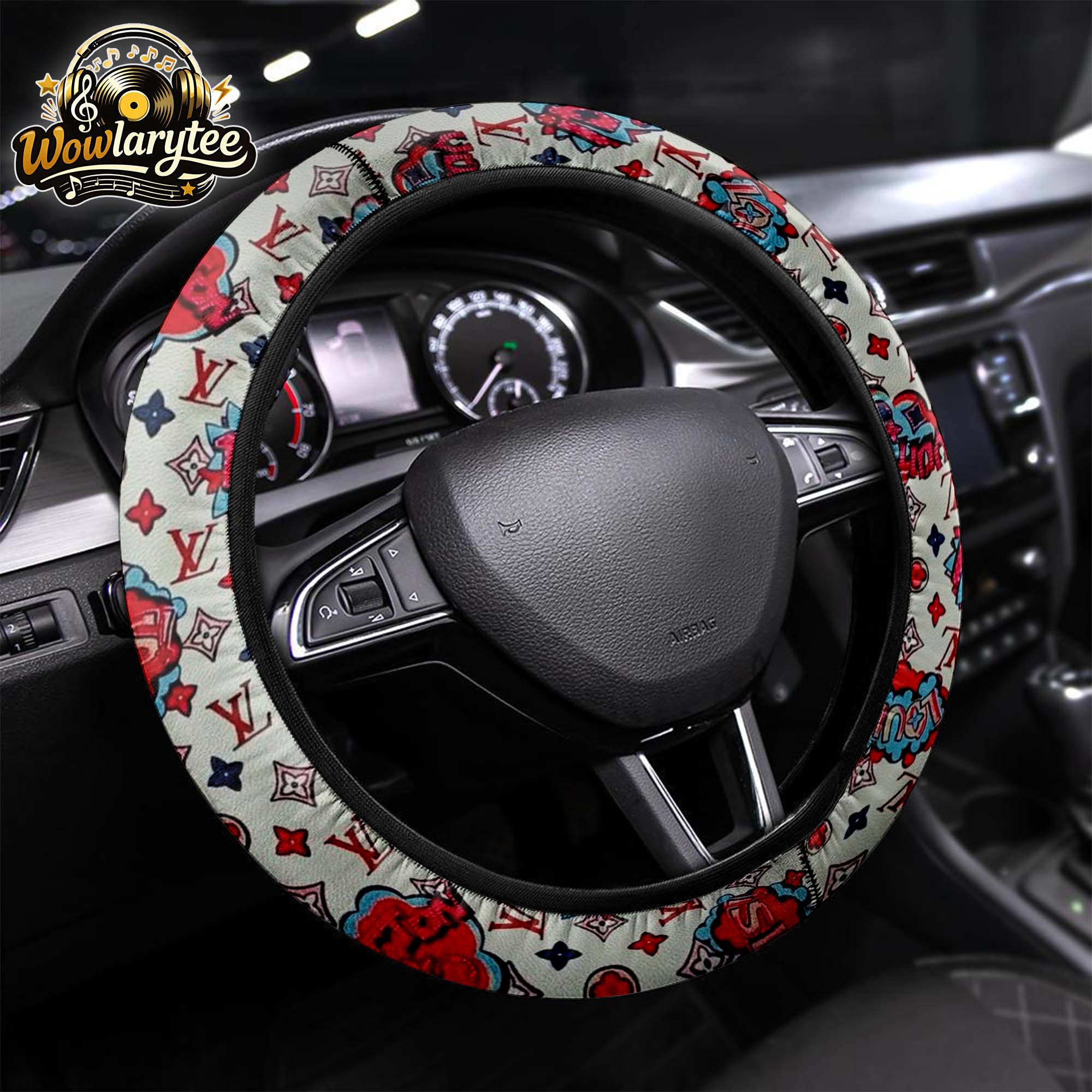 Louis Vuitton Luxury Car Steering Wheel Cover Premium Design