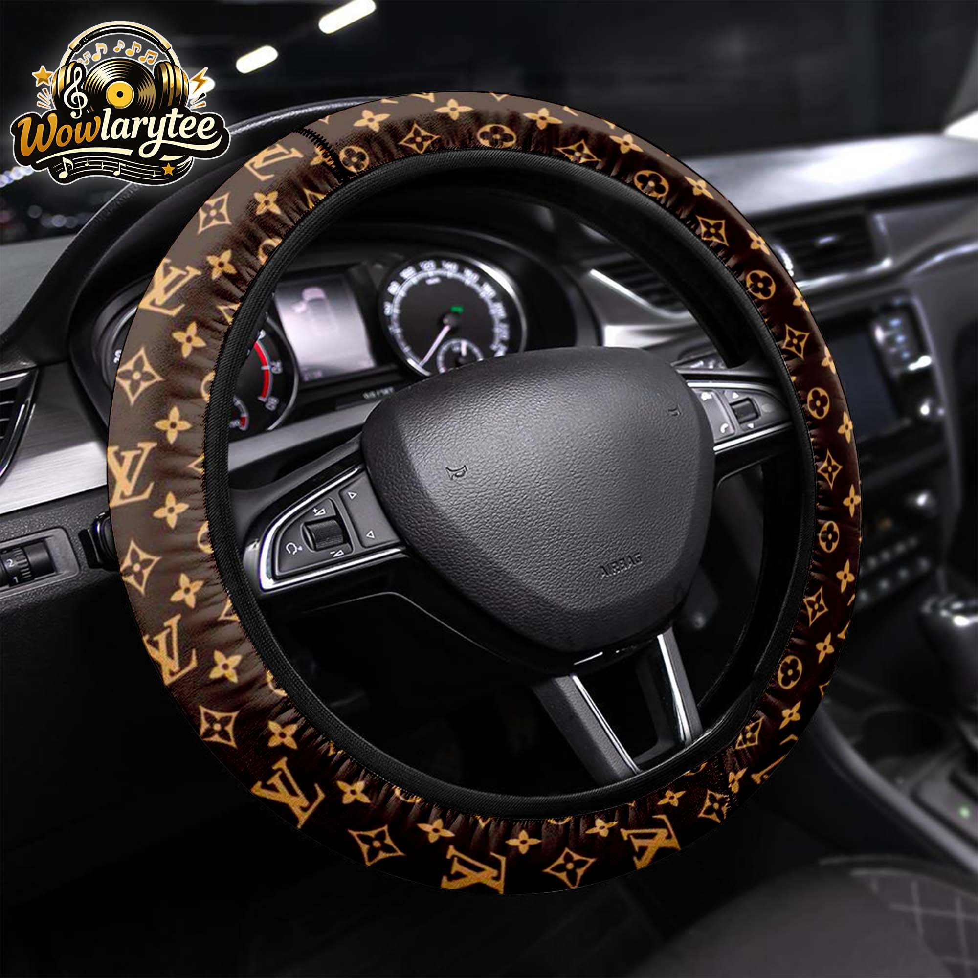Louis Vuitton Monogram Steering Wheel Cover Luxury Car Accessory