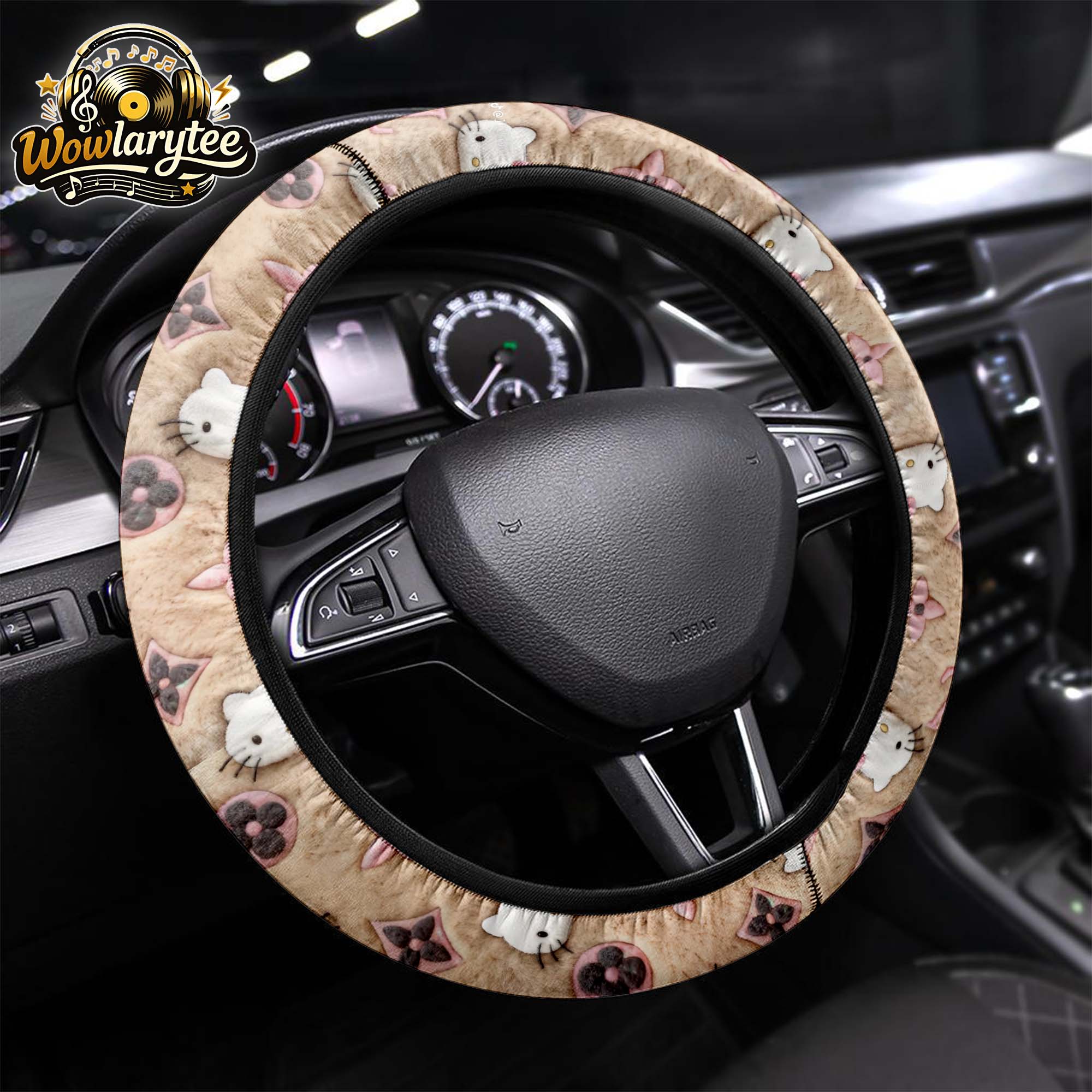 Louis Vuitton Premium Leather Steering Wheel Cover Luxury Style