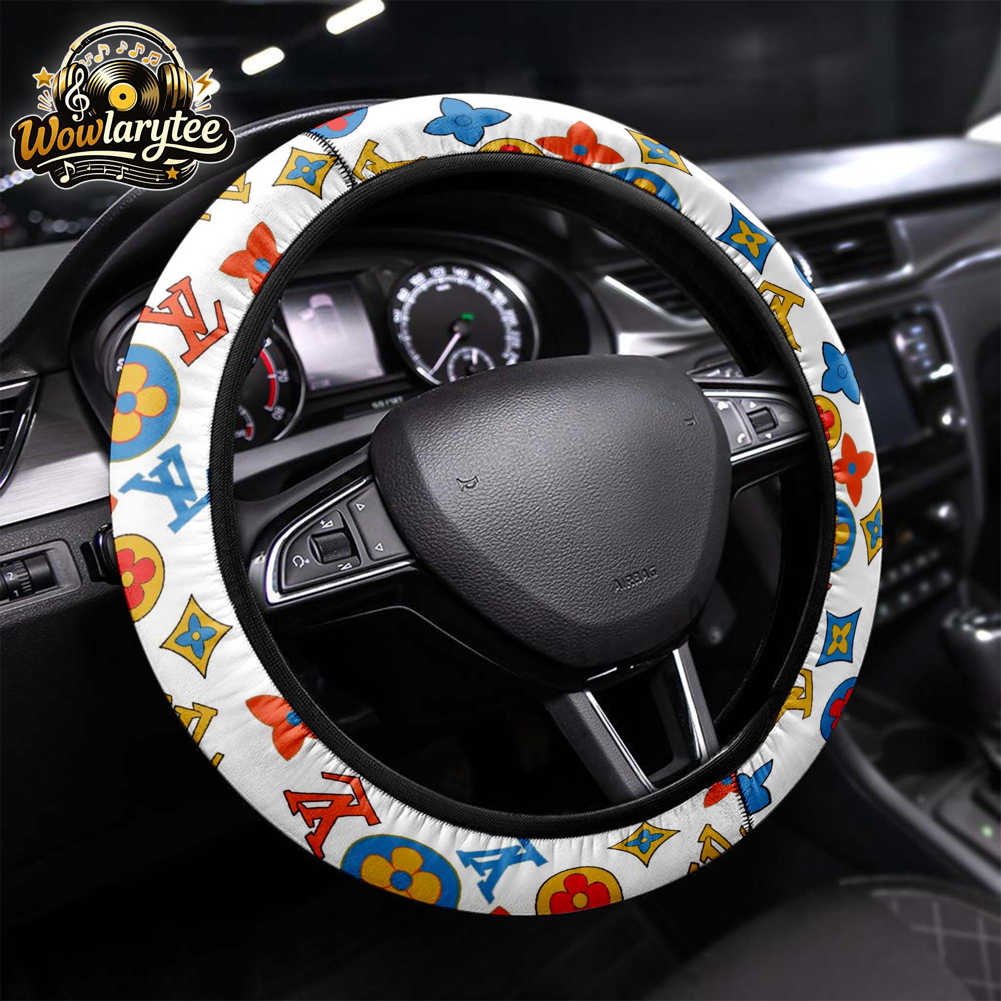 Louis Vuitton Signature Logo Steering Wheel Cover High Quality