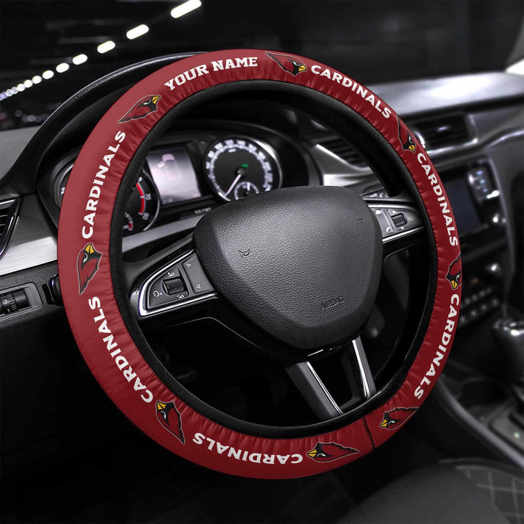 arizona cardinals personalized 3d steering wheel cover 64 ydxnq