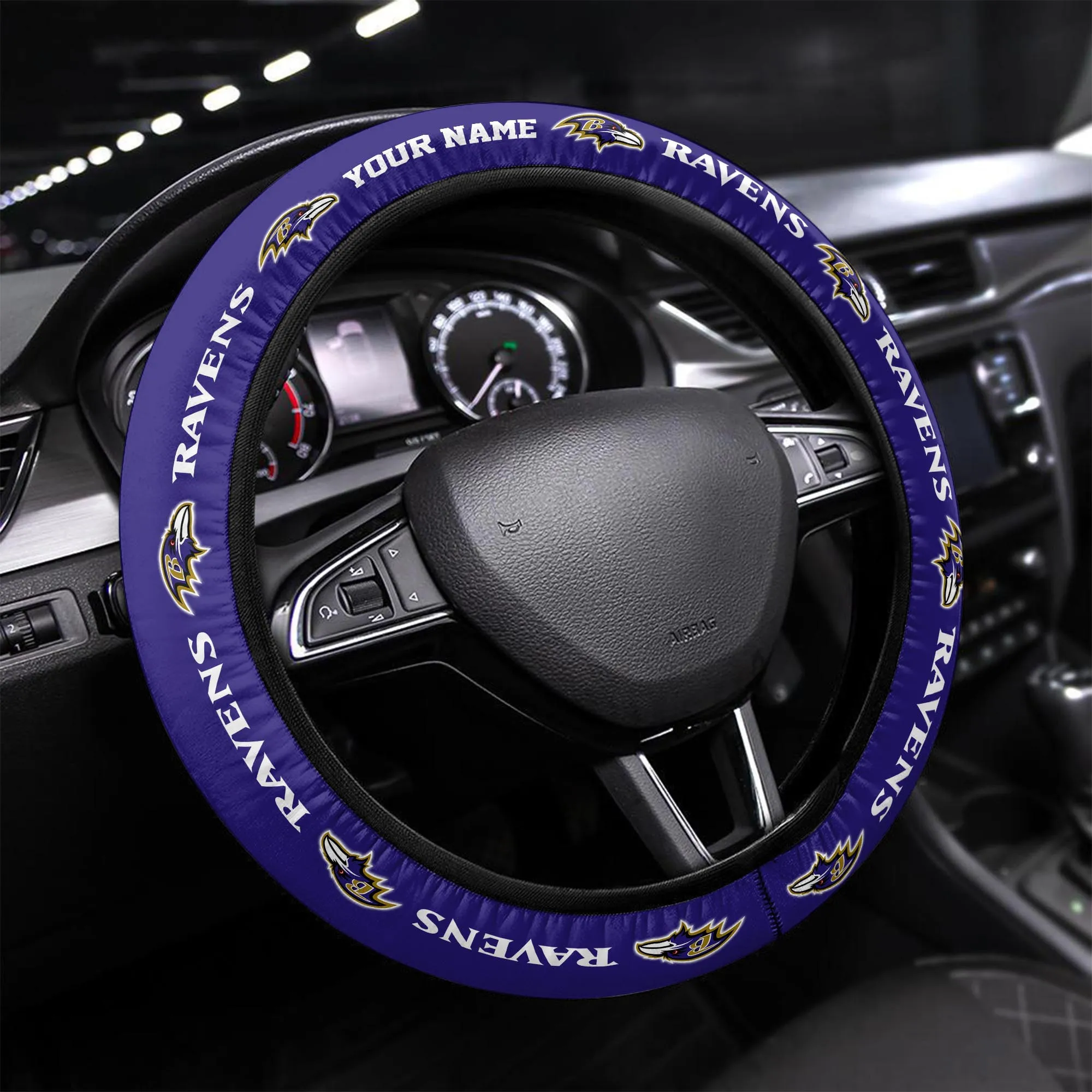 baltimore ravens personalized 3d steering wheel cover 66 qs1ex