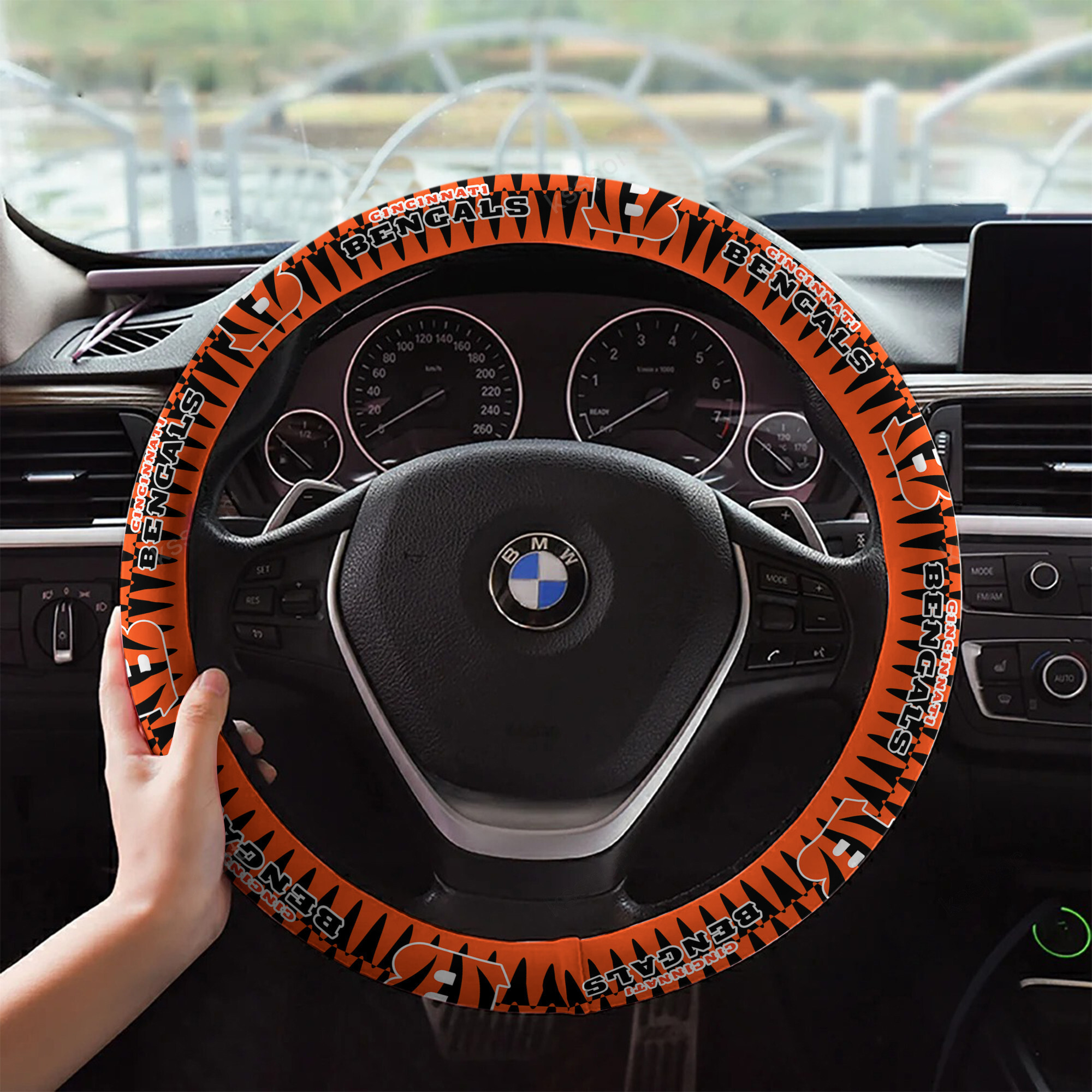 cincinnati bengals custom 3d steering wheel cover 37 4ta6v