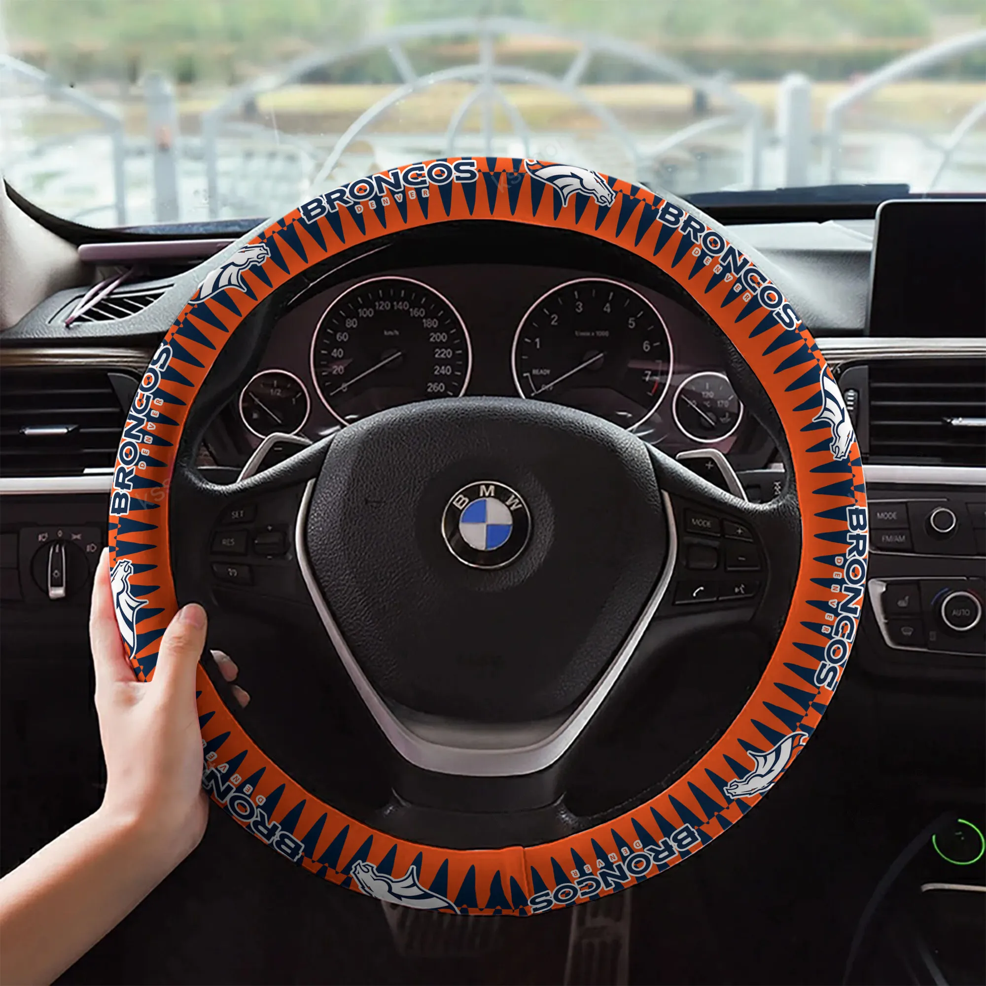 denver broncos custom 3d steering wheel cover 40 3ljgl