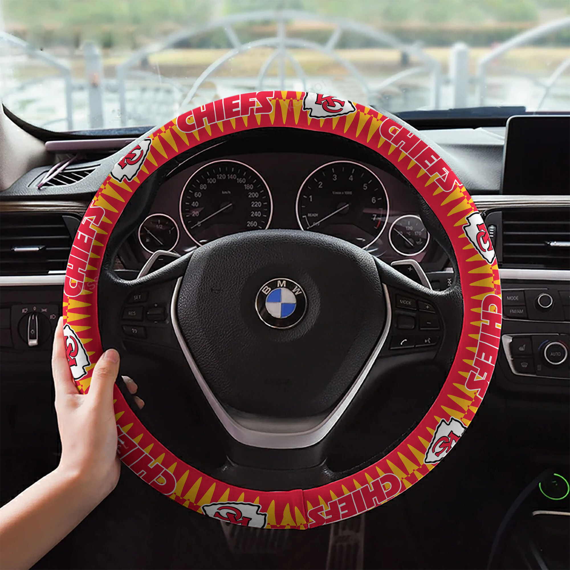 kansas city chiefs custom 3d steering wheel cover 46 rwnuh