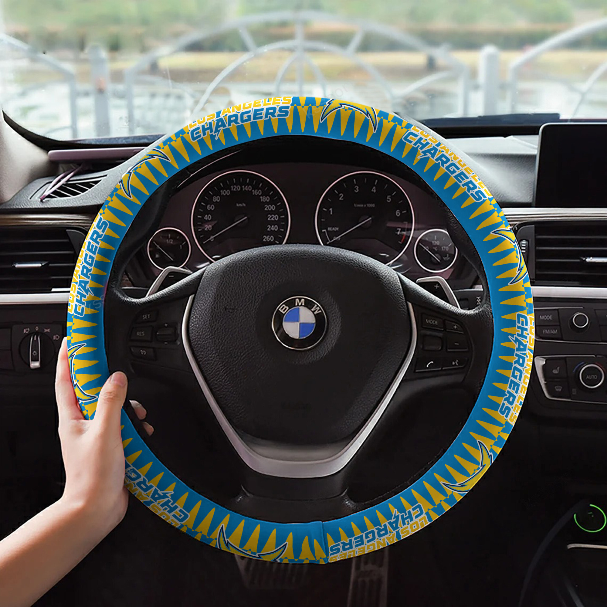 los angeles chargers custom 3d steering wheel cover 48 aptkk