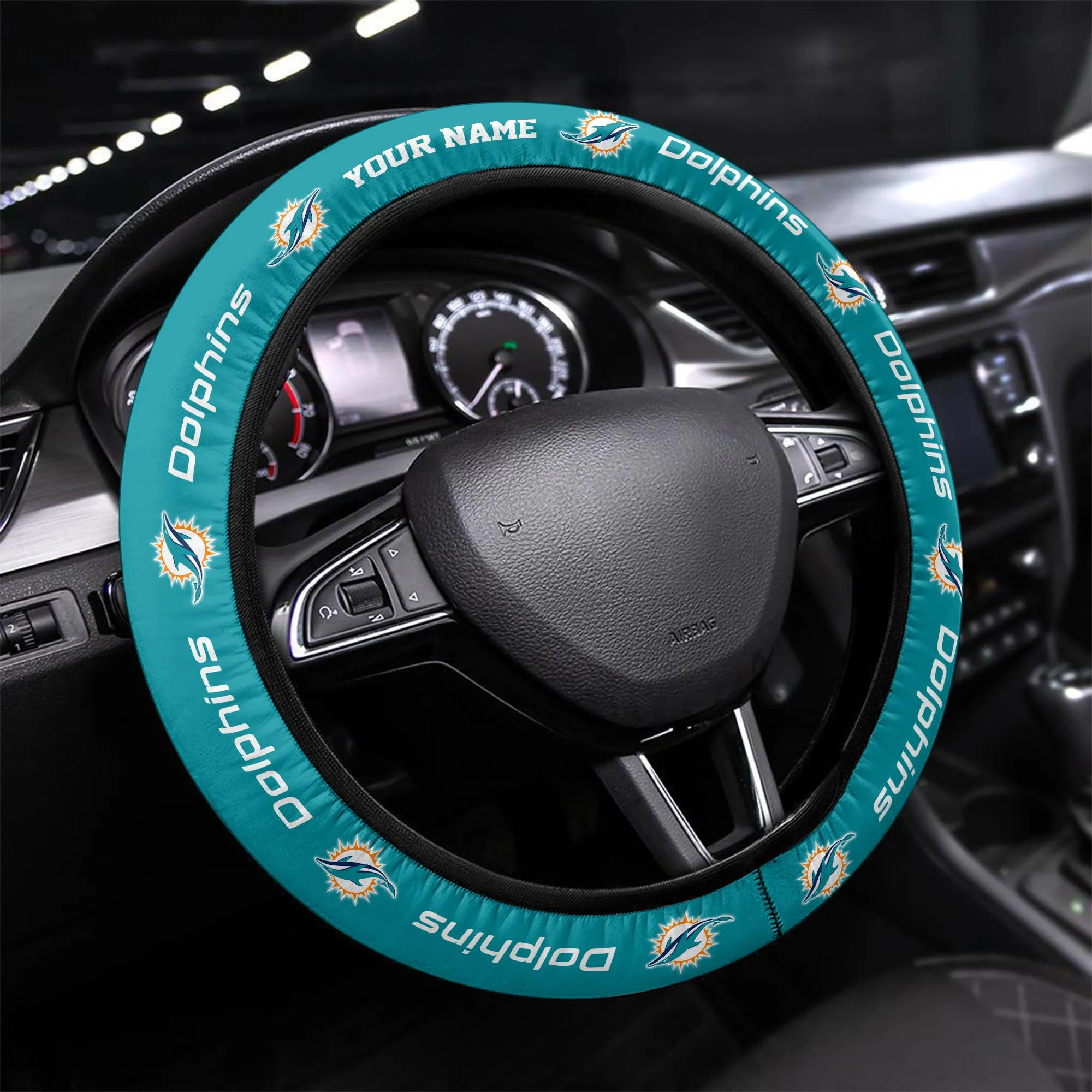 miami dolphins personalized 3d steering wheel cover 83 eytmc