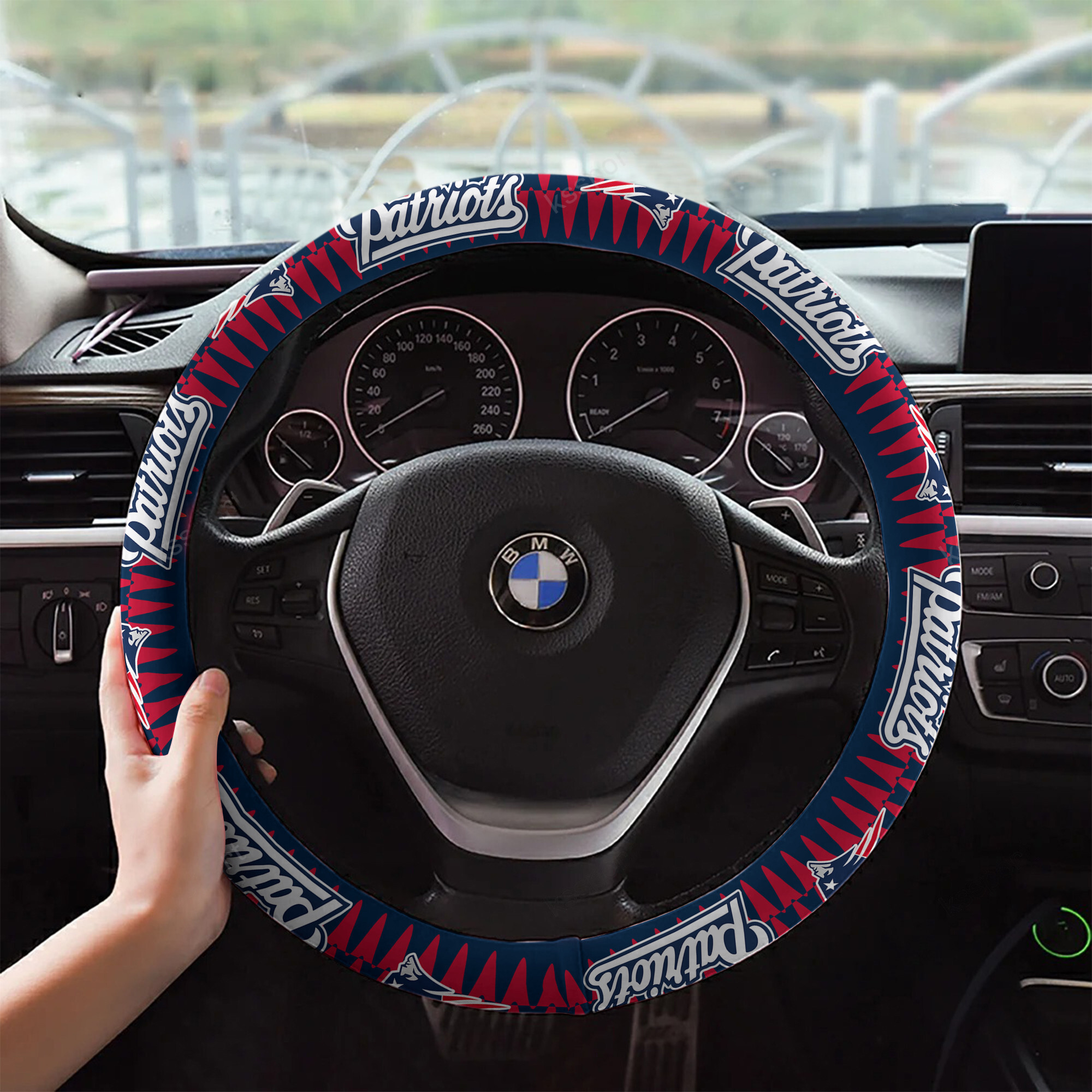 new england patriots custom 3d steering wheel cover 52 kbpsp