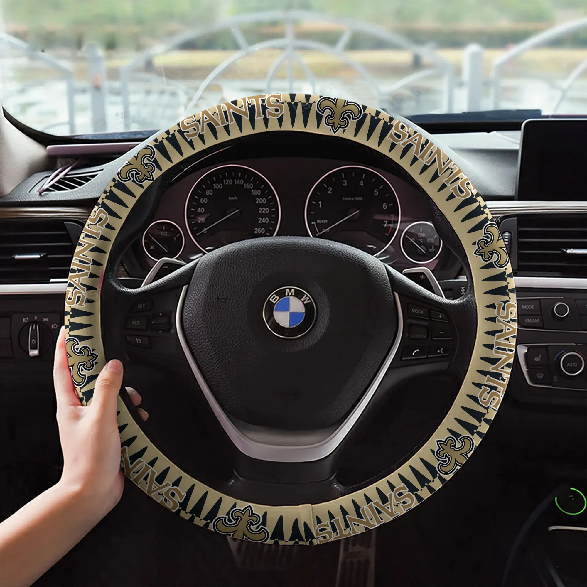 new orleans saints custom 3d steering wheel cover 53 ivjwk